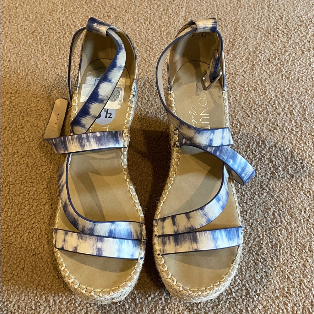 Coconuts by Matisse Blue and White Espadrille Sandals